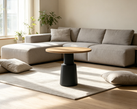Table d'hôtel moderne en contreplaqué avec structure métallique - Design élégant, durable et facile à nettoyer pour appartement et chambre à coucher