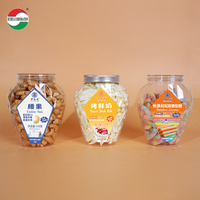 Bocaux en plastique à large ouverture, bouteille en PET de qualité alimentaire, transparente, avec couvercle pour bonbons, biscuits, aliments en conserve