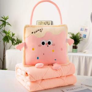 Op maat gemaakte, voorraad, draagbare pluche/katoenen kussen/deken/auto kussen rugleuning 2-in-1 camping thuis opvouwbaar - Product Image 3