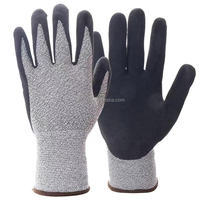 Gants de travail anti-coupure à prix d'usine, enduits de nitrile sablé, résistants aux coupures, en HPPE