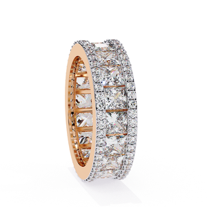Trendy Rose Gold Diamond Band <b>Ring</b> for Women Elegant Style Shiny Surface Daily Wear Jewelry - Product Image 4