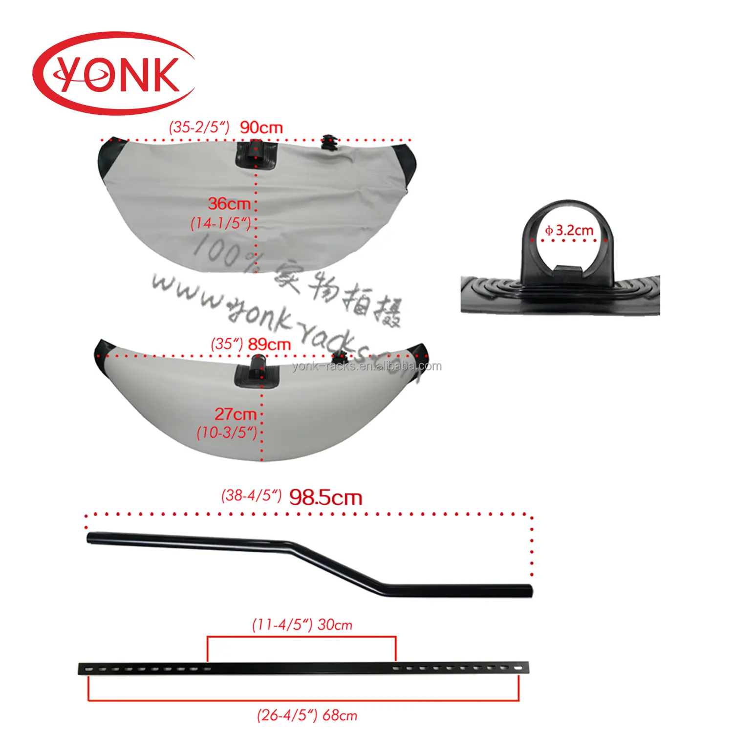 Yonk kit de estabilizador de caiaque, cabo flutuador de pvc inflável, para pesca de cavalo, cavalo
