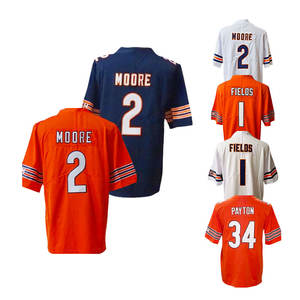 2025 Nieuwe Gestikte American Football Shirts Chicago 15 Odunze 18 Williams 34 Payton 1 Fields 2 Moore Groothandel Op Maat US Shirt - Product Image 4