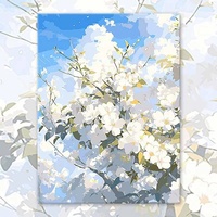 Peinture à l'huile moderne personnalisée de fleurs de prunier, grande œuvre d'art sur toile faite à la main, décoration murale avec un magnifique motif floral
