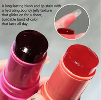 Vente en gros Jelly Blush Logo personnalisé disponible sur les lèvres et les joues Maquillage Jelly Blush Tint Stick Marque privée