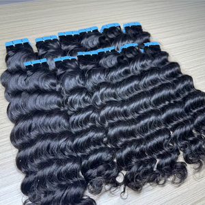 European Virgin Remy Cambodian Hair Extensions Soft Invisible Tape Russian 12A High Quality Dyed Straight 613# Color - Product Image 3