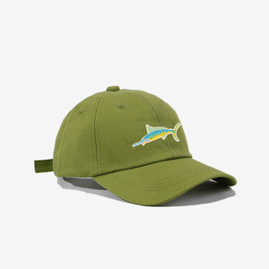 Gorra de béisbol ajustable de 6 paneles bordada con patrón de tiburón animal de dibujos animados multicolor al por mayor de alta calidad - Product Image 3