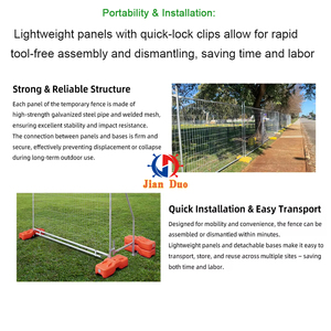 Clôture temporaire <span class=keywords><strong>pour</strong></span> <span class=keywords><strong>chien</strong></span> de 8 pieds, conforme aux normes australiennes, amovible, <span class=keywords><strong>pour</strong></span> événements, panneau de clôture <span class=keywords><strong>mobile</strong></span> <span class=keywords><strong>pour</strong></span> chantier de construction - Product Image 5