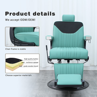 Fauteuil de Barbier Électrique de Luxe Haut de Gamme Moderne et Robuste avec Massage pour Hommes, Idéal pour Salon de Coiffure et Rasage
