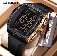Montre numérique multifonction pour homme SANDA 6286, mode, plusieurs fuseaux horaires, date lumineuse, vente en gros, montres numériques étanches