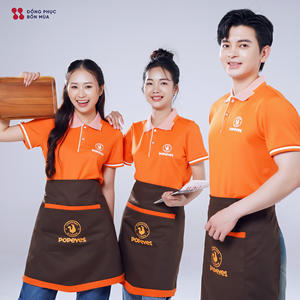 Camiseta Polo Personalizada OEM con Delantal, Uniforme para Personal de Servicio de Cafeterías y Restaurantes - Product Image 2