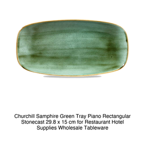 Plat de service rectangulaire vert samphire 29,8 × 15 cm Churchill Stonecast Sgsxo11 - Product Image 2