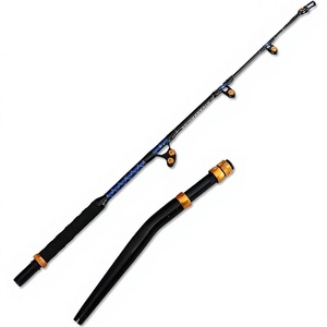 Canne à pêche en fibre de verre pour haute mer, ultra-rigide, <span class=keywords><strong>avec</strong></span> guide-carteau à rouleaux, pour la pêche au thon en bateau - Product Image 1