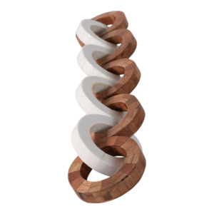 Scultura a catena in legno e resina per decorazioni per la casa, elemento decorativo per bagno, soggiorno, ufficio, scrivania - Product Image 2