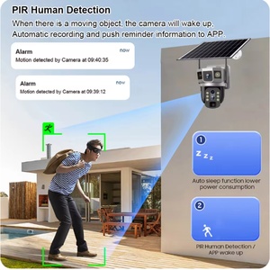 Caméras de sécurité V380Pro 12MP avec zoom 10X, 4G, triple objectif, solaires, extérieures, IP PTZ, suivi IA, CCTV, autonomie ultra-longue - Product Image 2