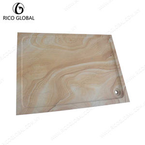 Modern Style Rectangular Sandstone <b>Shower</b> Trays SMC and Marble Material with Corner <b>Drain</b> Hole for Bathrooms - Product Image 1