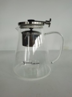 Théière moderne en verre borosilicate de 750 ml (25 oz) avec couvercle en acier inoxydable, infuseur pliable, bouilloire à thé aux herbes portative