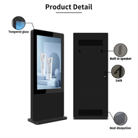 Pantalla LCD Publicitaria Personalizada de 49 y 55 Pulgadas, Tótem de Pantalla Grande para Exteriores, Resistente al Agua IP65, Señalización Digital LCD