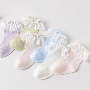 Calcetines Xiangyi Por Mayor Venta caliente bebé niña encaje blanco algodón recién <span class=keywords><strong>nacido</strong></span> verano bebé calcetines al por mayor - Product Image 1