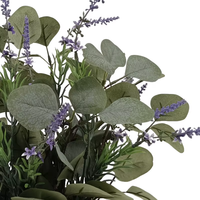 Tanaman buatan Pot perak imitasi dolar eukaliptus daun hijau Lavender dalam Pot keramik untuk rumah kantor rak meja Shower