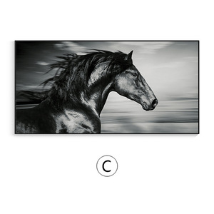 Quadro Decorativo per la Casa in Stile Moderno Cavallo in Corsa <span class=keywords><strong>Bianco</strong></span> <span class=keywords><strong>e</strong></span> <span class=keywords><strong>Nero</strong></span> Arte da Parete Dipinto su Tela Cavalli in Corsa di Grandi Dimensioni - Product Image 6