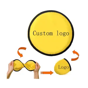 Custom Outdoor Kids Frisbeed Sports Toy Foldable Flyer Folded Handheld Fan Nylon Round Disc