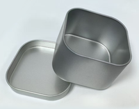 Boîte de présentation carrée en fer blanc recyclable avec fenêtre pour chocolats, bonbons et confiseries