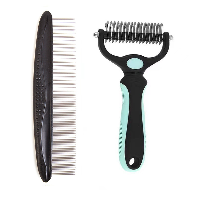 Green knot comb + black row comb set