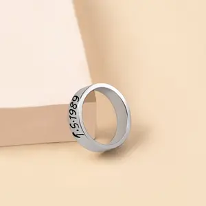 Taylor 1989 Ring English Alphabet Number Ring Stainless Steel Ring