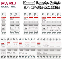 EARU 1P 2P 3P 4P 40/63/125A Commutateur de transfert manuel modulaire MTS à double alimentation, interrupteur de déconnexion, disjoncteur EA119G