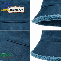 Chapeau Bob Tendance Haut de Gamme Personnalisé avec Logo, Doublure Sherpa Réversible, Vert Sarcelle, Style Décontracté Streetwear pour l'Hiver Chaud