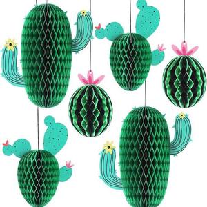 Juego de 6 cactus verdes de estilo <span class=keywords><strong>mexicano</strong></span> para suministros de decoración para fiestas del desierto - Product Image 1