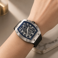 Montre automatique squelette de sport pour homme en titane ultra-mince de luxe