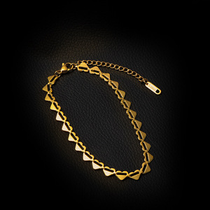 Tornozeleira hovanci, corrente de coração, corrente, tornozeleira banhada a ouro em aço inoxidável - Product Image 3
