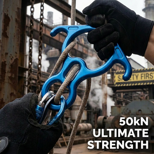 MingPin Descender en forme de 8 en aluminium 6082, capacité de charge 150 kg, avec <span class=keywords><strong>2</strong></span> anneaux en D et ajustement coulissant pour la protection en travaux en hauteur - Product Image 2