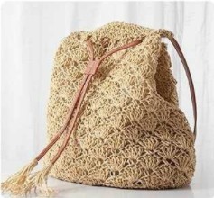 กระเป๋าพู่ถักจากฟาง กระเป๋าชายหาด กระเป๋าเชือกกระดาษฟางทอมือ - Product Image 2