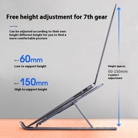 Support d'ordinateur portable pliable en alliage d'aluminium réglable, support de tablette portable, support d'ordinateur avec construction métallique