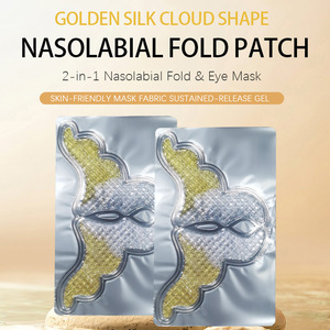 Patch pour les plis nasogéniens bicolore en cristal, or et noir, masque facial anti-rides en hydrogel pour le soin du visage - Product Image 2