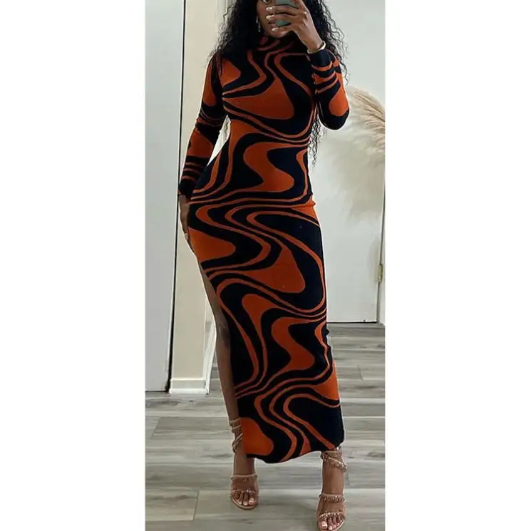 Striped Print Maxi Dress Women Panelled Sleeveless Wrapped Chest Body-shaping Robe Female Elegant Stunning