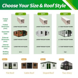 Casa Container Mobile di Lusso con 2, 3, 4, 5 Camere da Letto, 20/40 Piedi, Prefabbricata, Modulare, Pieghevole ed Espandibile, in Vendita - Product Image 5