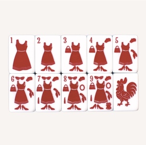 Mahjong américain de collection, 160 tuiles, gravé, motifs Tour Eiffel, robe de mode, palette d'artiste, Boutique <span class=keywords><strong>Paris</strong></span> France - Product Image 4