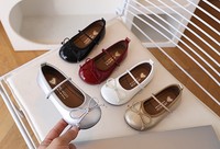 Chaussures en cuir PU pour petites filles, nouvelle mode coréenne printemps-automne, nœud doux, antidérapantes, chaussures de princesse tendance