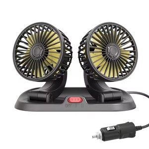 מאוורר לרכב משאית גדולה <span class=keywords><strong>12V</strong></span> <span class=keywords><strong>24V</strong></span> קירור מיניוואן מאוורר רכב כפול ראש חזק ושקט 360 סיבוב מתכוונן מאוורר רכב - Product Image 3