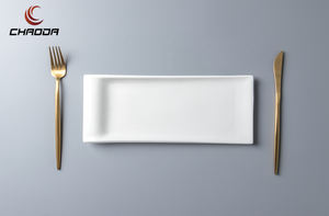 Grande rettangolo moderno stoviglie in ceramica in porcellana piatto da portata e bistecca per il servizio di ristorazione - Product Image 5