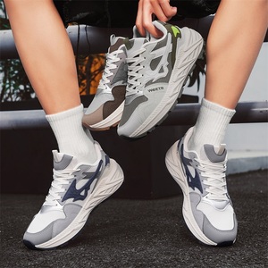 2026 Designer Vintage Style marche en cuir baskets légères maille supérieure antidérapant <span class=keywords><strong>basket</strong></span>-ball chaussures de course en caoutchouc matériel - Product Image 4