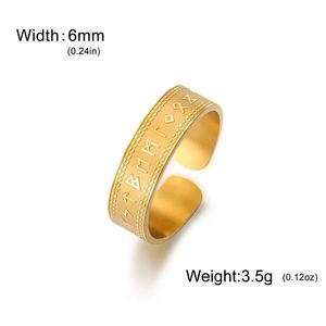 Anillo Ajustable con Runas Nórdicas Futhark <span class=keywords><strong>de</strong></span> Myshape, Símbolo Nórdico, Amuleto <span class=keywords><strong>de</strong></span> Protección, Anillo <span class=keywords><strong>de</strong></span> Boda <span class=keywords><strong>de</strong></span> Acero Inoxidable para Hombre y Mujer - Product Image 5