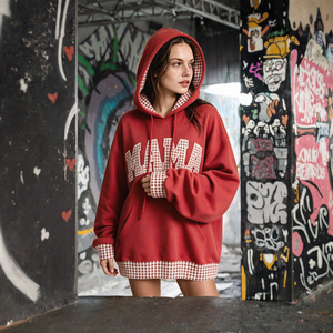 Sudadera con Capucha Reversible Extra Grande para Mujer, 400GSM, Felpa Francesa, Tejido Grueso, Estilo Urbano - Product Image 3
