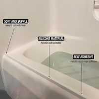 Barrière de seuil de douche auto-adhésive en silicone étanche pour salle de bain et cuisine