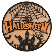 Panneau suspendu rond en bois pour Halloween, plaque de porte fantôme, ornement mural effrayant, décoration de fête, fournitures festives pour l'entrée de la maison