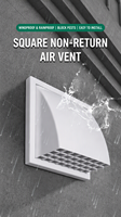 Grille d'aération murale carrée en plastique ABS au design moderne et durable, garantie 1 an, pour système de ventilation hospitalier, Chine Graphic